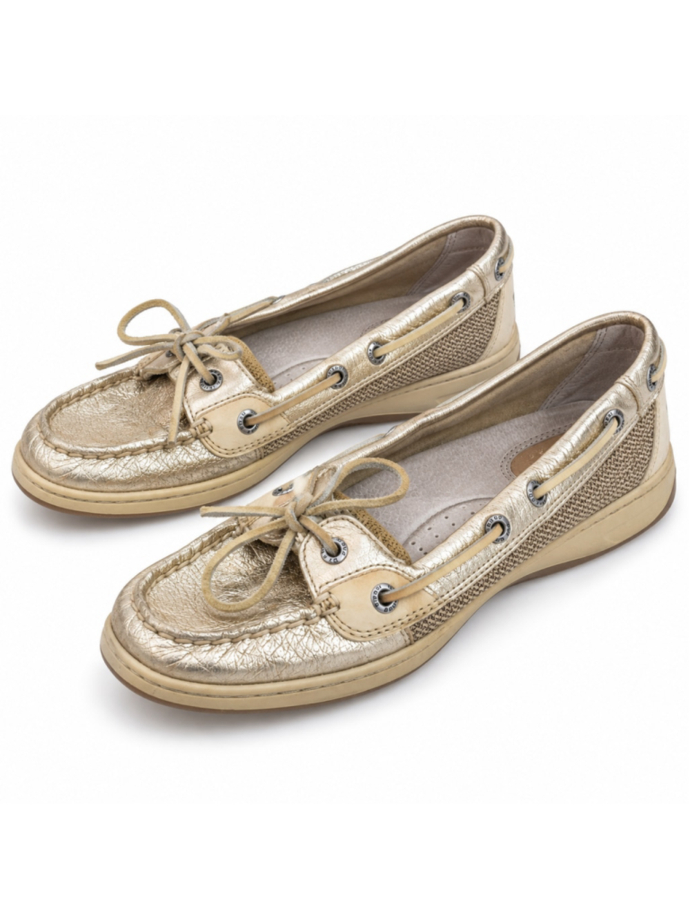 Sperry Top-Sider Angelfish Women’s 8M Gold Leather Boat Shoes 9102187
